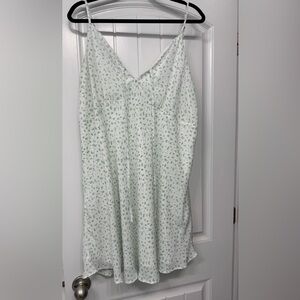 Arula White Dress with Green Accents